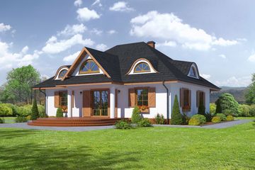  Projekt domu Chmielowice m (KRP1879) - projekt domu parterowego z poddaszem - Zdjęcie 2