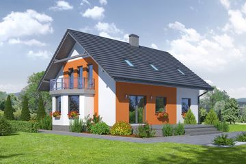  Projekt domu Sadowo 9g (KRP1883) - projekt domu parterowego z poddaszem - Zdjęcie 2