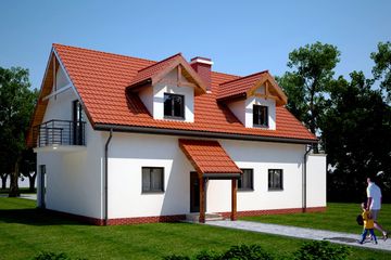  Projekt sklepu WB-1032 (KRA3817) - projekt sklepu parterowego z poddaszem - Zdjęcie 2