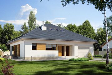  Projekt domu E-176 (WAX1080) - projekt domu parterowego - Zdjęcie 1