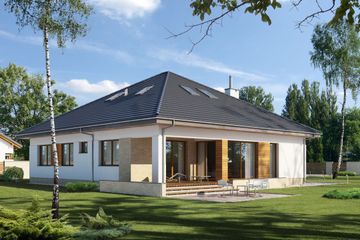  Projekt domu E-176 (WAX1080) - projekt domu parterowego - Zdjęcie 2