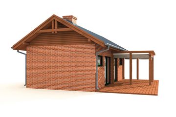  Projekt kuchni letniej KL14 Kuchnia letnia / Budynek gospodarczy (SLN2392) - projekt kuchni parterowego - Zdjęcie 4