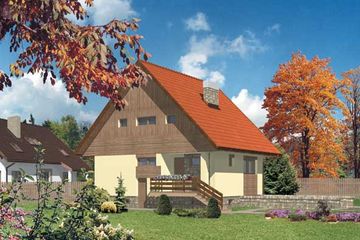  Projekt domu W-026 (KRA3830) - projekt domu parterowego z poddaszem - Zdjęcie 1