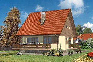  Projekt domu W-026 (KRA3830) - projekt domu parterowego z poddaszem - Zdjęcie 2