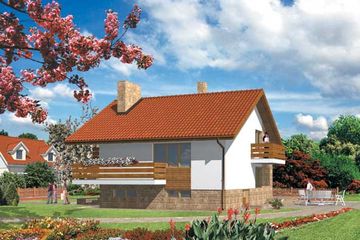  Projekt domu W-028 (KRA3832) - projekt domu parterowego z poddaszem - Zdjęcie 2