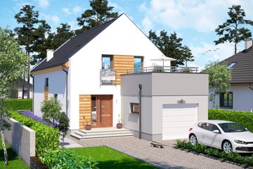  Projekt domu Slim (WOE1086) - projekt domu parterowego z poddaszem - Zdjęcie 1