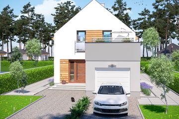  Projekt domu Slim (WOE1086) - projekt domu parterowego z poddaszem - Zdjęcie 2