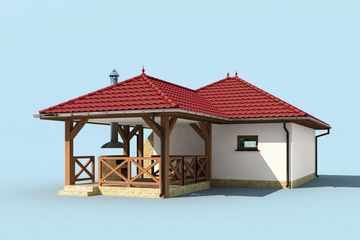  Projekt garażu G24 Szkielet drewniany (SLN2204) - projekt garażu parterowego - Zdjęcie 4