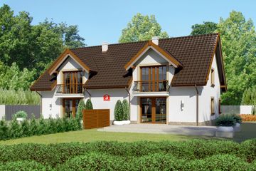  Projekt domu przy Amarantowej 3 (KRK1408) - projekt domu parterowego z poddaszem - Zdjęcie 2