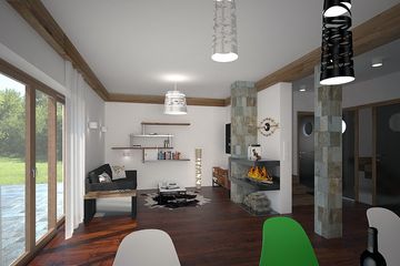  Projekt domu HG-E2G (KRM1044) - projekt domu parterowego z poddaszem - Zdjęcie 3