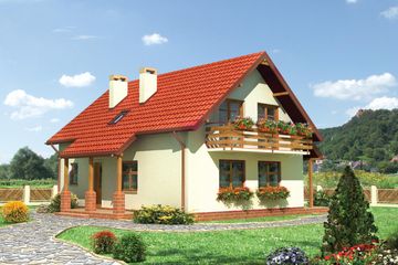  Projekt domu Malachit (958) (KRD2405) - projekt domu parterowego z poddaszem - Zdjęcie 2