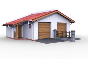 Projekt garażu G18 bliźniak (jeden segment), projekty garaży - parterowy dom o powierzchni 26,41 m², dach dwuspadowy - ujęcie 3