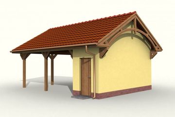  Projekt wiaty garażowej G48 wiata garażowa (SLN1142) - projekt wiaty parterowego - Zdjęcie 3