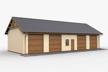  Projekt garażu G49 garaż czterostanowiskowy z pomieszczeniami gospodarczymi (SLN1143) - projekt garażu parterowego - Zdjęcie 4