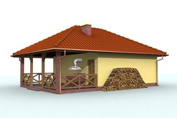  Projekt garażu G59 garaż dwustanowiskowy z wiatą (SLN1152) - projekt garażu parterowego - Zdjęcie 3