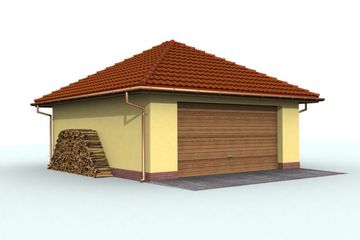  Projekt garażu G61 garaż dwustanowiskowy z pomieszczeniem gospodarczym (SLN1154) - projekt garażu parterowego - Zdjęcie 4