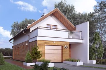  Projekt domu Koliber 3 (BSA2081) - projekt domu parterowego z poddaszem - Zdjęcie 1