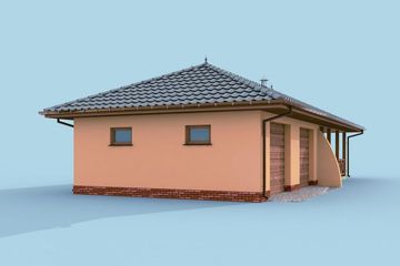  Projekt garażu G248 garaż dwustanowiskowy z werandą (SLN1487) - projekt garażu parterowego - Zdjęcie 4