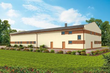  Projekt garażu G267 garaż trzystanowiskowy z pomieszczeniami gospodarczymi (SLN1758) - projekt garażu z pełnym piętrem - Zdjęcie 3