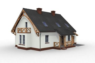  Projekt domu Atlanta szkielet drewniany (SLN2178) - projekt domu parterowego z poddaszem - Zdjęcie 3