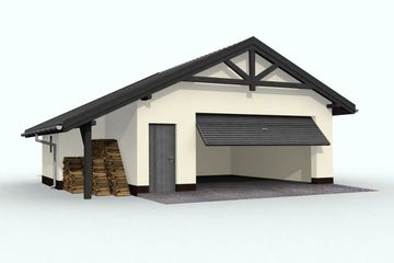  Projekt budynku gospodarczego G58 szkielet drewniany budynek gospodarczy (SLN2197) - projekt budynku parterowego - Zdjęcie 4