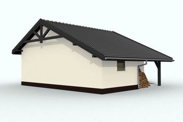  Projekt garażu G58 Szkielet drewniany (SLN2196) - projekt garażu parterowego - Zdjęcie 3