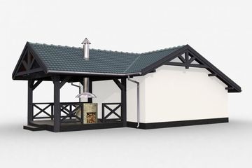  Projekt garażu G53 Szkielet drewniany (SLN2194) - projekt garażu parterowego - Zdjęcie 4