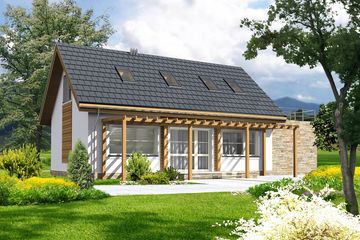 Projekt domu Leon II DCP231a - parterowy z poddaszem dom o powierzchni 103,78 m², dach dwuspadowy - ujęcie 3