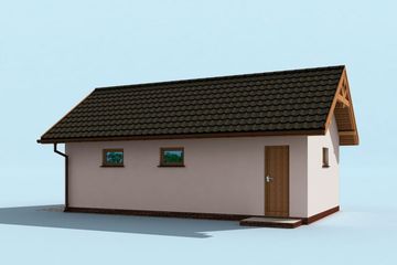  Projekt budynku gospodarczego G8 szkielet drewniany budynek gospodarczy (SLN2184) - projekt budynku parterowego - Zdjęcie 3