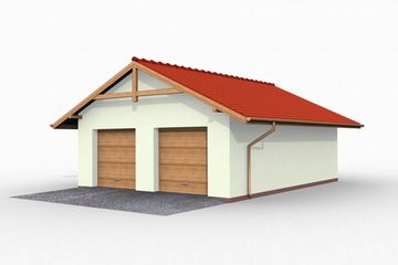  Projekt garażu G1A Szkielet drewniany (SLN2190) - projekt garażu parterowego - Zdjęcie 3