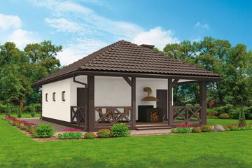  Projekt budynku gospodarczego G60 szkielet drewniany budynek gospodarczy (SLN2199) - projekt budynku parterowego - Zdjęcie 3