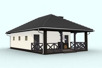  Projekt budynku gospodarczego G60 szkielet drewniany budynek gospodarczy (SLN2199) - projekt budynku parterowego - Zdjęcie 4