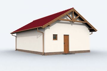  Projekt garażu G84 Szkielet drewniany (SLN2200) - projekt garażu parterowego - Zdjęcie 4