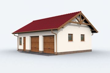  Projekt budynku gospodarczego G84 szkielet drewniany budynek gospodarczy (SLN2201) - projekt budynku parterowego - Zdjęcie 3