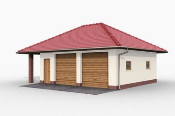  Projekt garażu G33 Szkielet drewniany (SLN2202) - projekt garażu parterowego - Zdjęcie 3