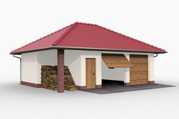  Projekt budynku gospodarczego G33 szkielet drewniany budynek gospodarczy (SLN2203) - projekt budynku parterowego - Zdjęcie 4