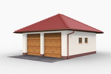  Projekt garażu G32 Szkielet drewniany (SLN2206) - projekt garażu parterowego - Zdjęcie 3