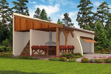  Projekt garażu G40 Szkielet drewniany (SLN2210) - projekt garażu parterowego - Zdjęcie 3