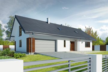  Projekt domu Nikozja II DCP349a (WOB1632) - projekt domu parterowego z poddaszem - Zdjęcie 1
