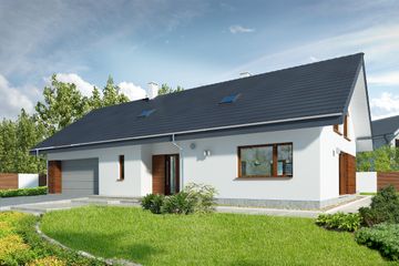  Projekt domu Nikozja II DCP349a (WOB1632) - projekt domu parterowego z poddaszem - Zdjęcie 3