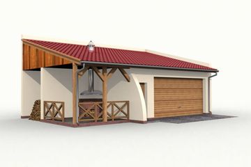  Projekt budynku gospodarczego G40 szkielet drewniany budynek gospodarczy (SLN2211) - projekt budynku parterowego - Zdjęcie 4