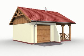  Projekt garażu G41 Szkielet drewniany (SLN2212) - projekt garażu parterowego - Zdjęcie 3