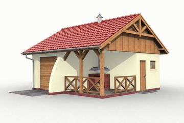  Projekt garażu G41 Szkielet drewniany (SLN2212) - projekt garażu parterowego - Zdjęcie 4