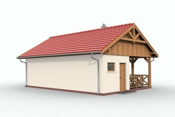  Projekt garażu G42 Szkielet drewniany (SLN2214) - projekt garażu parterowego - Zdjęcie 3