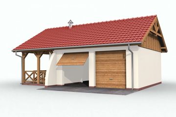  Projekt garażu G42 Szkielet drewniany (SLN2214) - projekt garażu parterowego - Zdjęcie 4