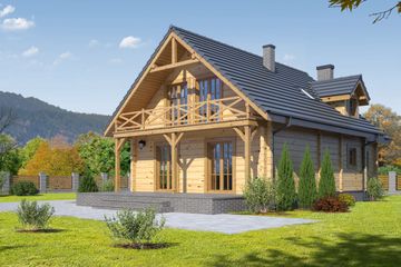  Projekt domu Oleśnica dw (KRP1269) - projekt domu parterowego z poddaszem - Zdjęcie 2