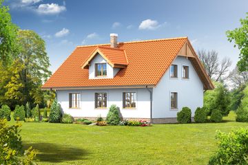  Projekt domu Bukowo 5 (KRP1086) - projekt domu parterowego z poddaszem - Zdjęcie 2