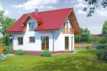  Projekt domu Gilowo a (KRP1111) - projekt domu parterowego z poddaszem - Zdjęcie 2