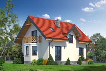  Projekt domu Gilów 3 (KRP1342) - projekt domu parterowego z poddaszem - Zdjęcie 2