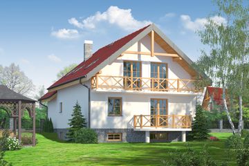  Projekt domu Osiek nowy 9 (KRP1016) - projekt domu parterowego z poddaszem - Zdjęcie 2